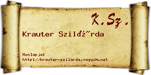 Krauter Szilárda névjegykártya